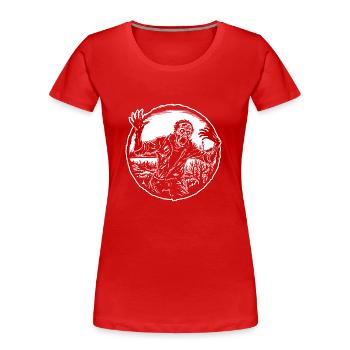 Zombie Untoter Halloween Horror - Frauen Premium Bio T-Shirt - Rot - Vorne - Mia (176cm)