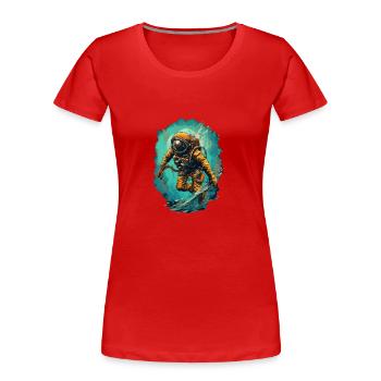 Diver - Women's Premium Organic T-Shirt - red - Front - Mia (176cm)