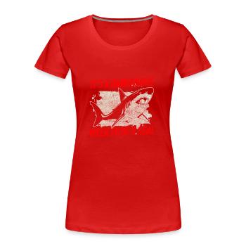 Weißer Hai Flosse Haizahn - Frauen Premium Bio T-Shirt - Rot - Vorne - Mia (176cm)