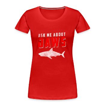 Dents de prédateur de requin - T-shirt bio Premium Femme - rouge - Devant - Mia (176cm)