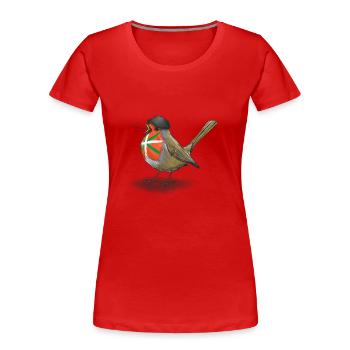 Basque robin - Women's Premium Organic T-Shirt - red - Front - Mia (176cm)