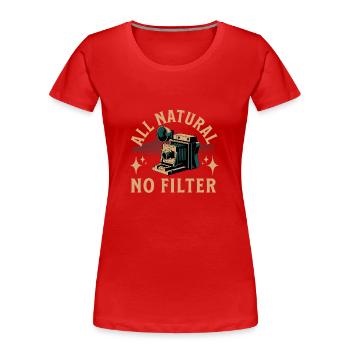 All Natural No Filter Vintage Camera - Women's Premium Organic T-Shirt - red - Front - Mia (176cm)