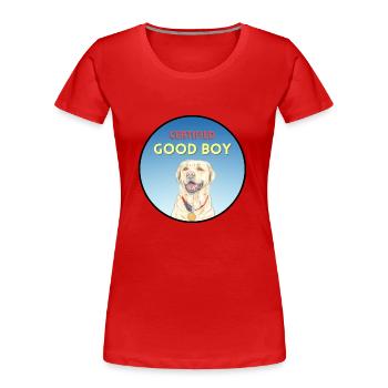 Zertifizierter Good Boy Belohnung Goldie - Frauen Premium Bio T-Shirt - Rot - Vorne - Mia (176cm)