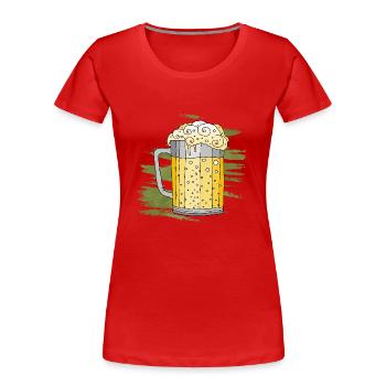 Becher - Frauen Premium Bio T-Shirt - Rot - Vorne - Mia (176cm)