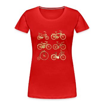 Fahrrad - Frauen Premium Bio T-Shirt - Rot - Vorne - Mia (176cm)