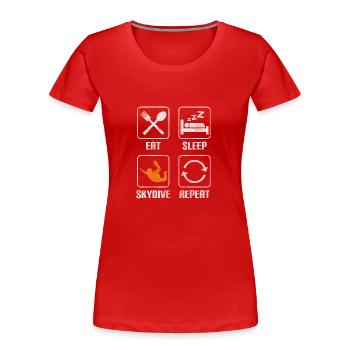 Fallschirmspringer Springen Fallschirmsport - Frauen Premium Bio T-Shirt - Rot - Vorne - Mia (176cm)
