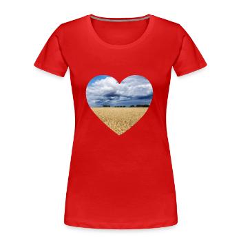 Herz für die Natur - Frauen Premium Bio T-Shirt - Rot - Vorne - Mia (176cm)