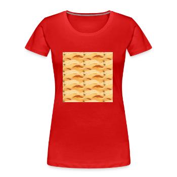 Wüste Nahtloses Muster Sand Sahara Dünen Arabisch - Frauen Premium Bio T-Shirt - Rot - Vorne - Mia (176cm)