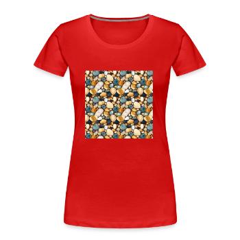 Pierres précieuses à motif sans couture Pierres précieuses polies - T-shirt bio Premium Femme - rouge - Devant - Mia (176cm)