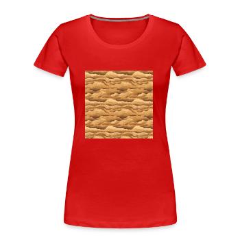 Wüste Nahtloses Muster Sand Sahara Dünen Arabisch - Frauen Premium Bio T-Shirt - Rot - Vorne - Mia (176cm)