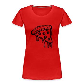 Pizza Fast Food Pizzeria - Frauen Premium Bio T-Shirt - Rot - Vorne - Mia (176cm)