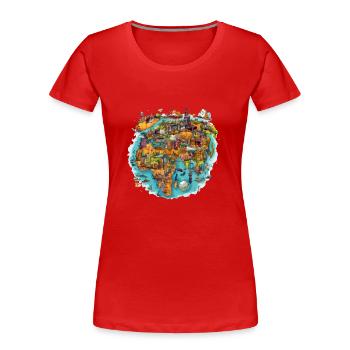 Les monuments du monde - T-shirt bio Premium Femme - rouge - Devant - Mia (176cm)