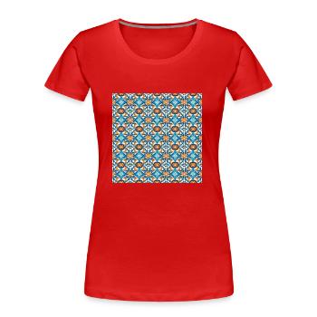 Tiles Seamless Pattern Motif Geometric Modern Art - Women's Premium Organic T-Shirt - red - Front - Mia (176cm)