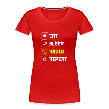 Moderator Job Show - Frauen Premium Bio T-Shirt - Rot - Vorne - Mia (176cm)