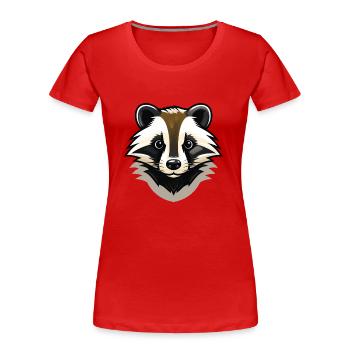 Frechdachs - ein frecher Dachs - Frauen Premium Bio T-Shirt - Rot - Vorne - Mia (176cm)