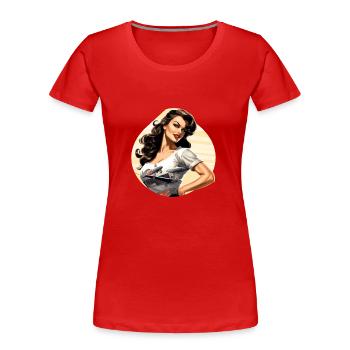 Pinup Maelys pilot - Women's Premium Organic T-Shirt - red - Front - Mia (176cm)