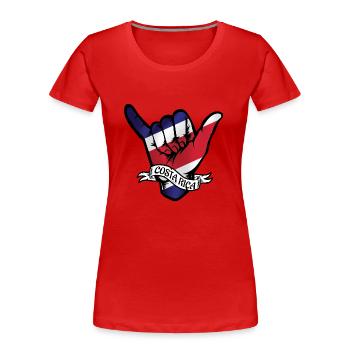 Costa Rica Shaka - Women's Premium Organic T-Shirt - red - Front - Mia (176cm)