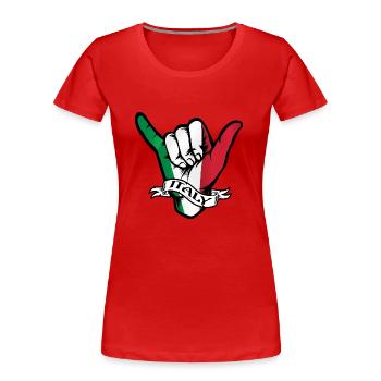 Italy Shaka - Frauen Premium Bio T-Shirt - Rot - Vorne - Mia (176cm)