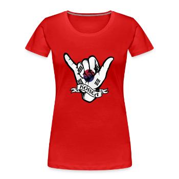 Korea Shaka - Frauen Premium Bio T-Shirt - Rot - Vorne - Mia (176cm)
