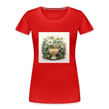 Chamomile flowers - Women's Premium Organic T-Shirt - red - Front - Mia (176cm)