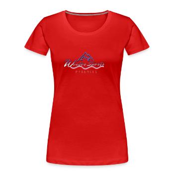 Great Pyrenees France Winter Sports - Women's Premium Organic T-Shirt - red - Front - Mia (176cm)