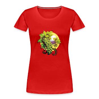 Bunches of grapes and payment - Women's Premium Organic T-Shirt - red - Front - Mia (176cm)