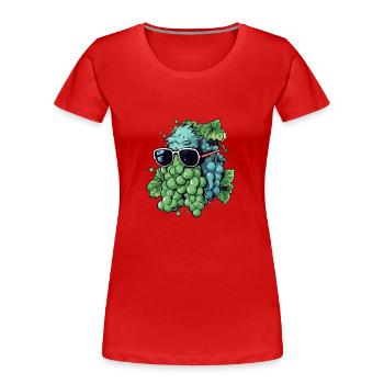 Grappe de raisin John - T-shirt bio Premium Femme - rouge - Devant - Mia (176cm)