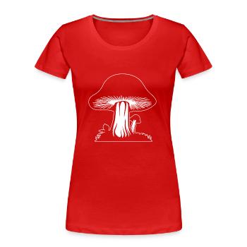 Champignon Cueilleur de champignons Champignons Champignons - T-shirt bio Premium Femme - rouge - Devant - Mia (176cm)