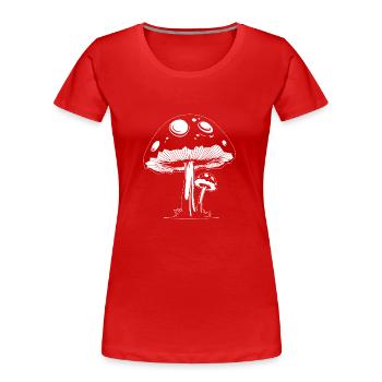 Champignon Cueilleur de champignons Champignons Champignons - T-shirt bio Premium Femme - rouge - Devant - Mia (176cm)