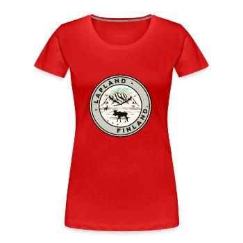 Lapland Finland Northern Lights - Women's Premium Organic T-Shirt - red - Front - Mia (176cm)