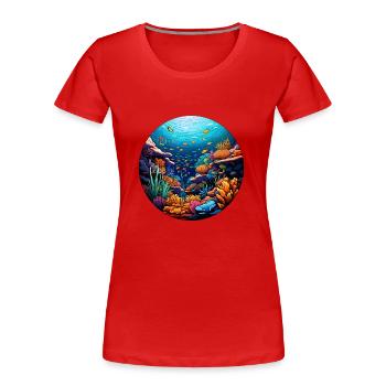 Korallenriff - Frauen Premium Bio T-Shirt - Rot - Vorne - Mia (176cm)