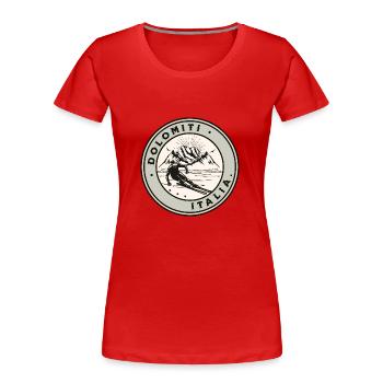 Dolomiti Italia Vintage Skiing - Women's Premium Organic T-Shirt - red - Front - Mia (176cm)