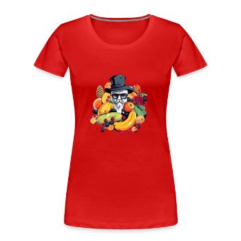 Ben der Onkel Früchte - Frauen Premium Bio T-Shirt - Rot - Vorne - Mia (176cm)