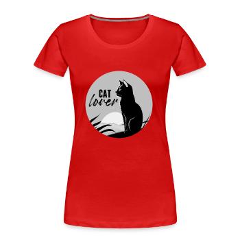 Catlover - T-shirt bio Premium Femme - rouge - Devant - Mia (176cm)