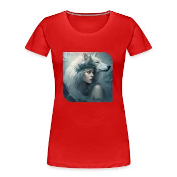 Sie Wolf Tochter - Frauen Premium Bio T-Shirt - Rot - Vorne - Mia (176cm)