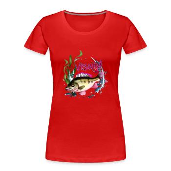 Tough sea woman Discover maritime perch style! - Women's Premium Organic T-Shirt - red - Front - Mia (176cm)