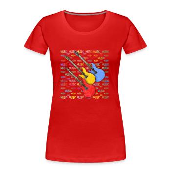 Guitars - Women's Premium Organic T-Shirt - red - Front - Mia (176cm)