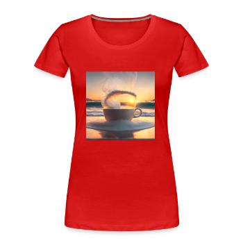 Tasse de café incroyable, design inhabituel - T-shirt bio Premium Femme - rouge - Devant - Mia (176cm)