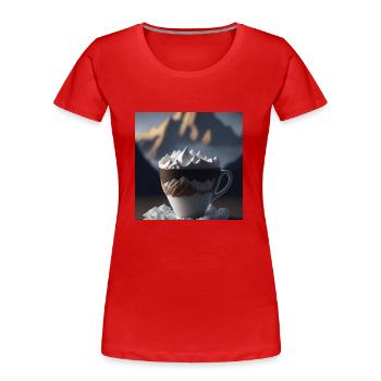 Tasse de café incroyable, design inhabituel - T-shirt bio Premium Femme - rouge - Devant - Mia (176cm)