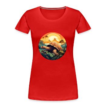 Tortue géante - T-shirt bio Premium Femme - rouge - Devant - Mia (176cm)