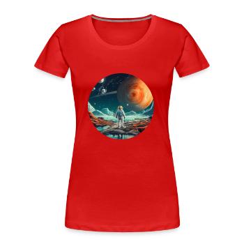 Spaceman um All, Astronauten Geschenk - Frauen Premium Bio T-Shirt - Rot - Vorne - Mia (176cm)