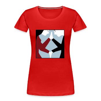 Connection - Women's Premium Organic T-Shirt - red - Front - Mia (176cm)