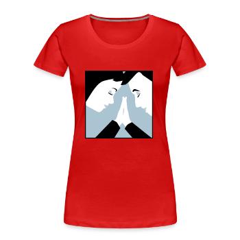 Connection - Women's Premium Organic T-Shirt - red - Front - Mia (176cm)