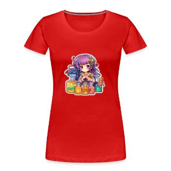 Colorful Alchemist World - Frauen Premium Bio T-Shirt - Rot - Vorne - Mia (176cm)