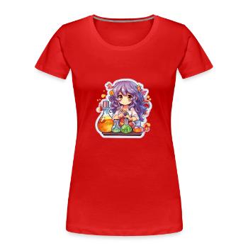 Colorful Alchemist Cute and Cartoonish - Frauen Premium Bio T-Shirt - Rot - Vorne - Mia (176cm)