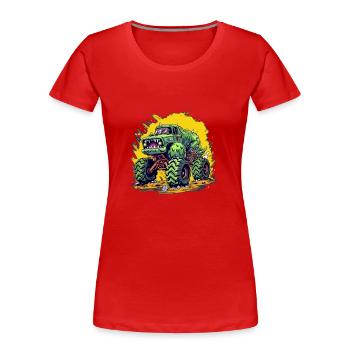 Monster Truck realmonster - Frauen Premium Bio T-Shirt - Rot - Vorne - Mia (176cm)