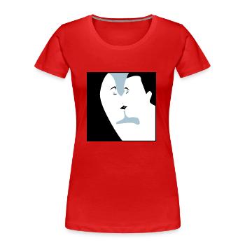 Küssen - Frauen Premium Bio T-Shirt - Rot - Vorne - Mia (176cm)