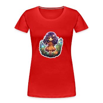 Cute Enchantress Casting a Spell - Frauen Premium Bio T-Shirt - Rot - Vorne - Mia (176cm)