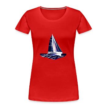 Sailing Sailboat Sailing Sailing Sailing Ship - Women's Premium Organic T-Shirt - red - Front - Mia (176cm)