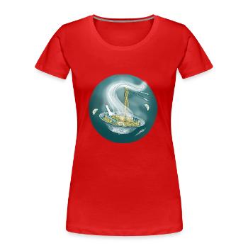 Handpan comme wok - T-shirt bio Premium Femme - rouge - Devant - Mia (176cm)